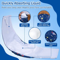 Pet Soft Dog Belly Band, Washable Dogs Belly Bands for Male Dogs - Starry Sky / Medium (12''-14'') - image 2