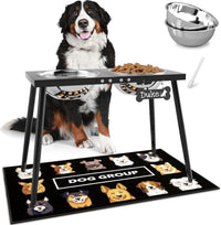 Metal Raised Dog Bowl Stand for Large and Medium Dogs - Height-17inch / Black-XX