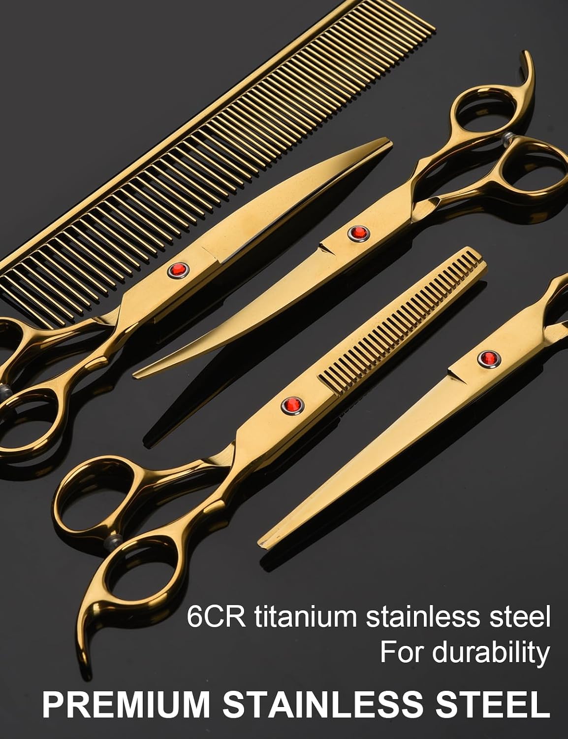 Dog Grooming Scissors Kit - Gold 5 Piece / 5 - image 3