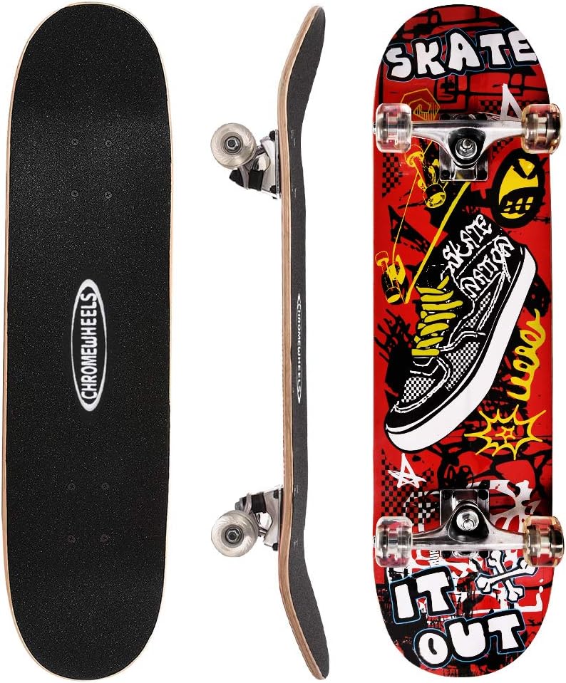 ChromeWheels 31 inch Skateboard Double Kick Skate Board Cruiser - #01