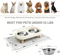 Elevated Dog Bowl, Raised Feeding Stand with Mat for Small Dogs Under – Essentials for Dogs - White / Small - image 4