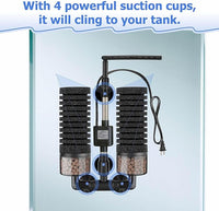 Upgrade Aquarium Electric Power Sponge Filter with Submersible Pump ，Ultra-Quiet Motor with Bio Ceramic Media Balls and 2 Spare Sponge (L for 20-55 Gal)