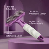 Poodle Pet Dog Grooming Rake - Purple / Shedding Comb - image 2
