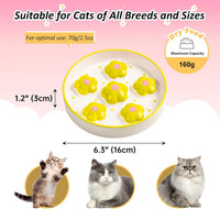 Ceramic Slow Feeder Cat Bowl, 6.3" Whisker Friendly Anti-Vomit - Yellow - image 2