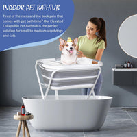 Portable Dog Bath Tub and Dog Washing Station - grayish white - Upgraded version with brush / Upgrade Kit - image 3