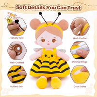 OUOZZZ Soft Baby Doll 12.6" Yellow Bee Dress Snuggle Buddy Doll – Fun for Kids & Family - B-bee Dress - image 3