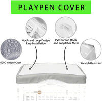 2 Pack Dog Playpen Cover and Bottom Pad Fits for 36 Inch 4 Panels Pet - PureGray - image 3