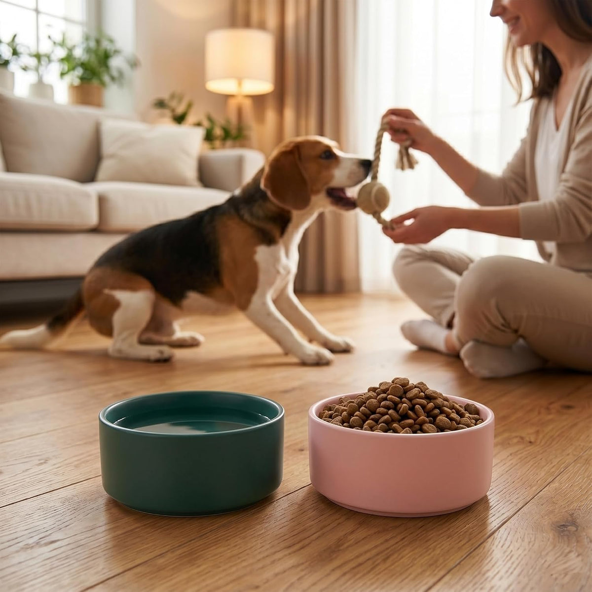 Ceramic Dog Bowl for Food and Water - Small / Black - image 4