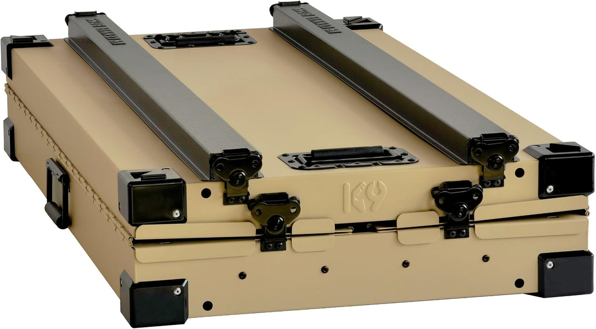 K9 Kennel Boss Aluminum Collapsible Dog Crate - Tan / 40.6"L x 25.2"W x 28.9"H - image 3