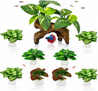2-Pack Aquarium Decor Fish Tank Decorations 6-inch Betta Fish Tank - G（green 9 Pack）