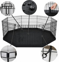 PEEKABOO Foldable Rustproof Dog Playpen with Door, 8 Panels 24"H – Essentials for Dogs - 8 Panels 24"H x 24"W Playpen+Bottom Pad - image 2