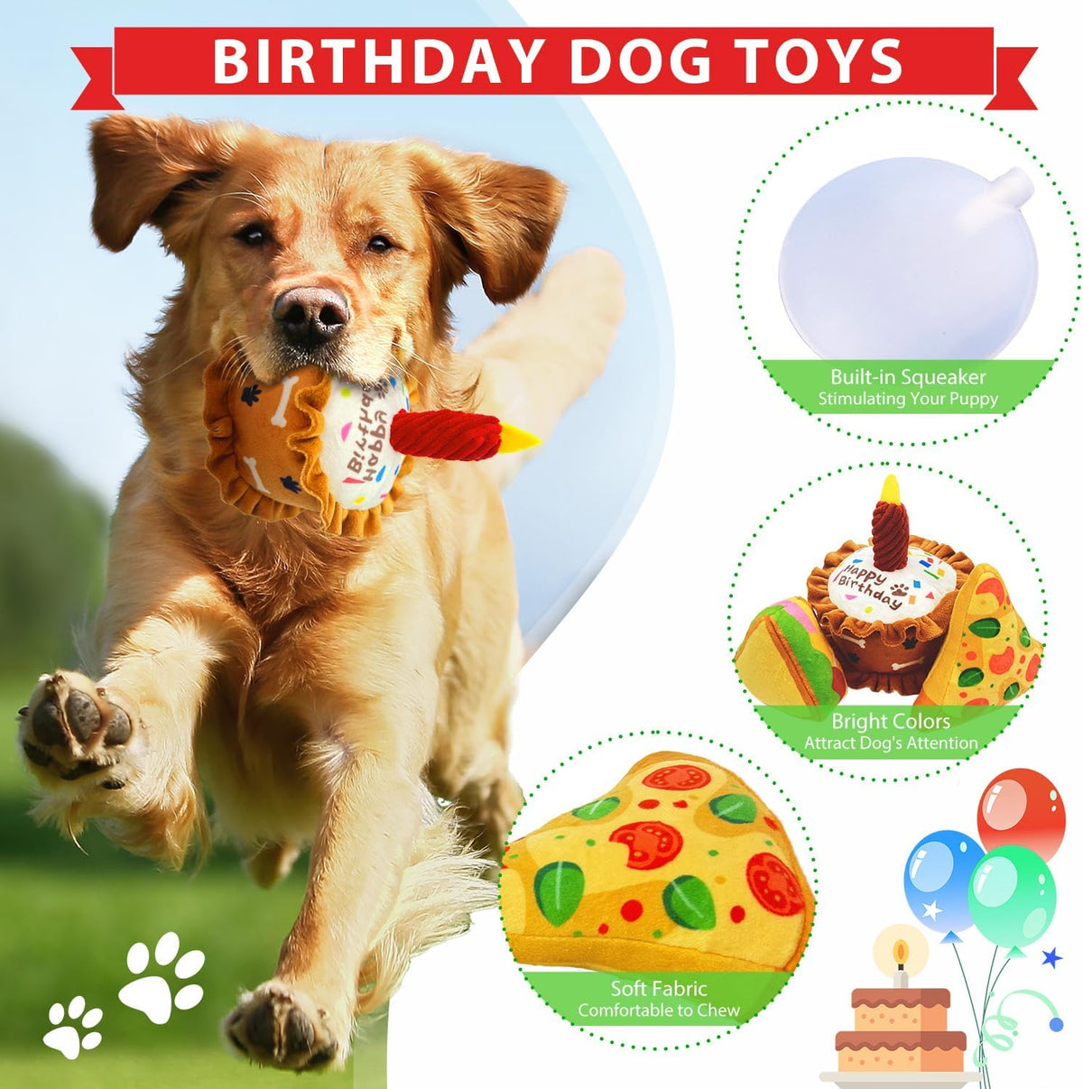Squeaky Monkey Dog Toy for Large Dogs – Essentials for Dogs - Cake Shape - image 4