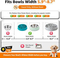 LOOBANI Double Dog Bowl Stand Adjustable 5.9"-8.7" Width for Seniors - Black / Medium (Fits 5.9"-8.7" Bowls, Double) - image 3
