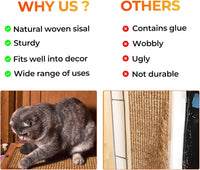 Cat Scratching Post - BXL, Natural Wooden Sisal Cat Wall Scratcher, Floor or Wall Mounted Vertical - Double - image 3