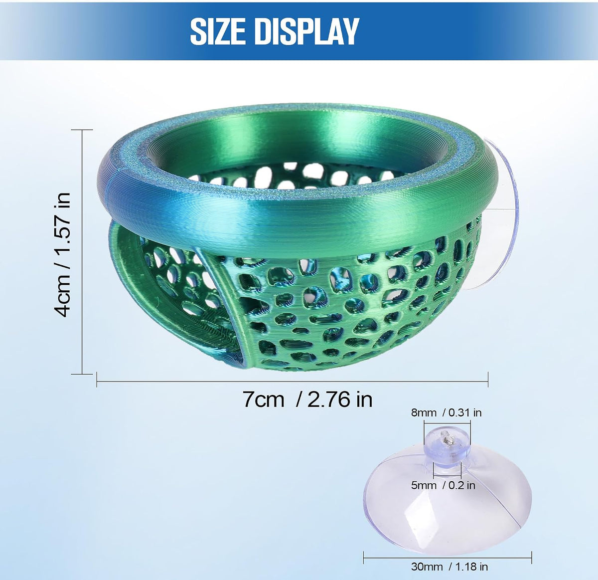 Multi-Functional Betta Hammock Feeding Bed - Dual-color BlueGreen - image 4