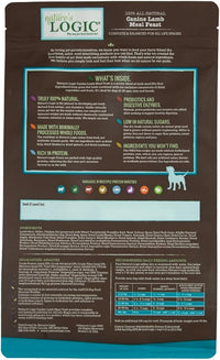 Nature's Logic Dry Dog Food - 100% Natural - No Synthetics - For All Ages, Sizes, Breeds - Free From Common Allergens, High Protein - Lamb Meal Feast, 4.4lbs