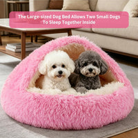 Hooded Donut Dog Bed – Essentials for Dogs - Bright pink / Medium 23.6'' - image 3