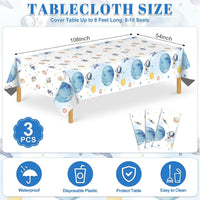 NatNarr 3 Pack Wood Grain Plastic Tablecloths - Outer Space - image 2