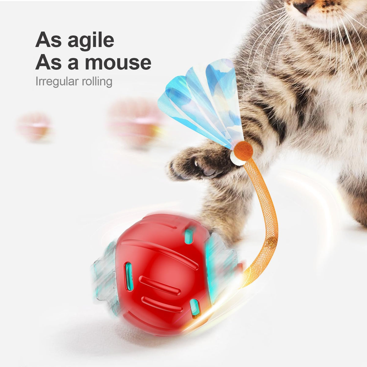 Jkanti Interactive Cat Toys for Indoor Cats - Red - image 2