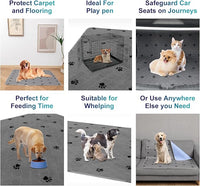 Washable Pee Pads for Dogs + Free Puppy Grooming Gloves/Quilted, Fast Absorbing Machine Washable Dog Whelping Pad/Waterproof Puppy Training Pad/Housebreaking Absorption Pads