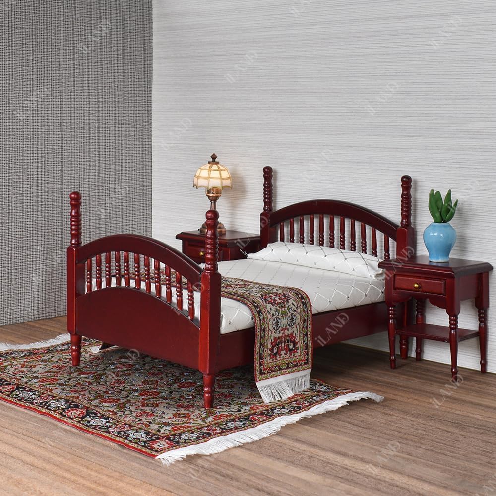 iLAND Dollhouse Rug 1/12 Scale Woven Miniature Carpet 2pcs Fragrance – Fun for Kids & Family - 2pcs Spring - image 3