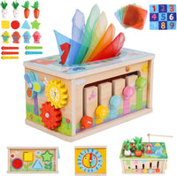 Ancaixin 6-in-1 Montessori Tissue Box Toy for 6+ Months Baby