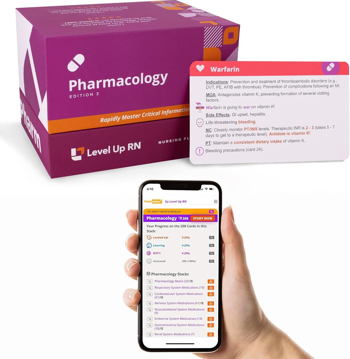Pharmacology Flash Cards, No Fluff