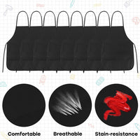 PLULON 8 Pcs Colorful Apron Kids Aprons for Painting Cooking Art Smock – Fun for Kids & Family - Black / 30 - image 3