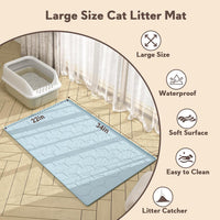 Silicone Cat Litter Mat 34×22 inch, Easy to Clean, Gray – Daily Care for Cats - 34" X 22" / Blue - image 4