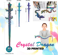 24" Large 3D Printed Dragon - Blue Purple Green / 30 inch - image 2