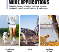 Long Dog Leash Reflective Rope Training Lead 15ft 30ft 50ft Check Cord – Essentials for Dogs - Light Purple / 15ft x 3/8inch - image 4