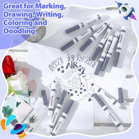 Janlaugh washable markers bulk pack of 24 broad line markers with conical tips - view 27