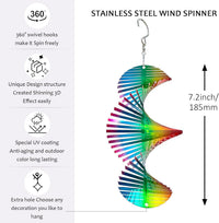 Aoedelyart 3D American flag eagle wind spinner in red, white and blue stainless steel - view 5