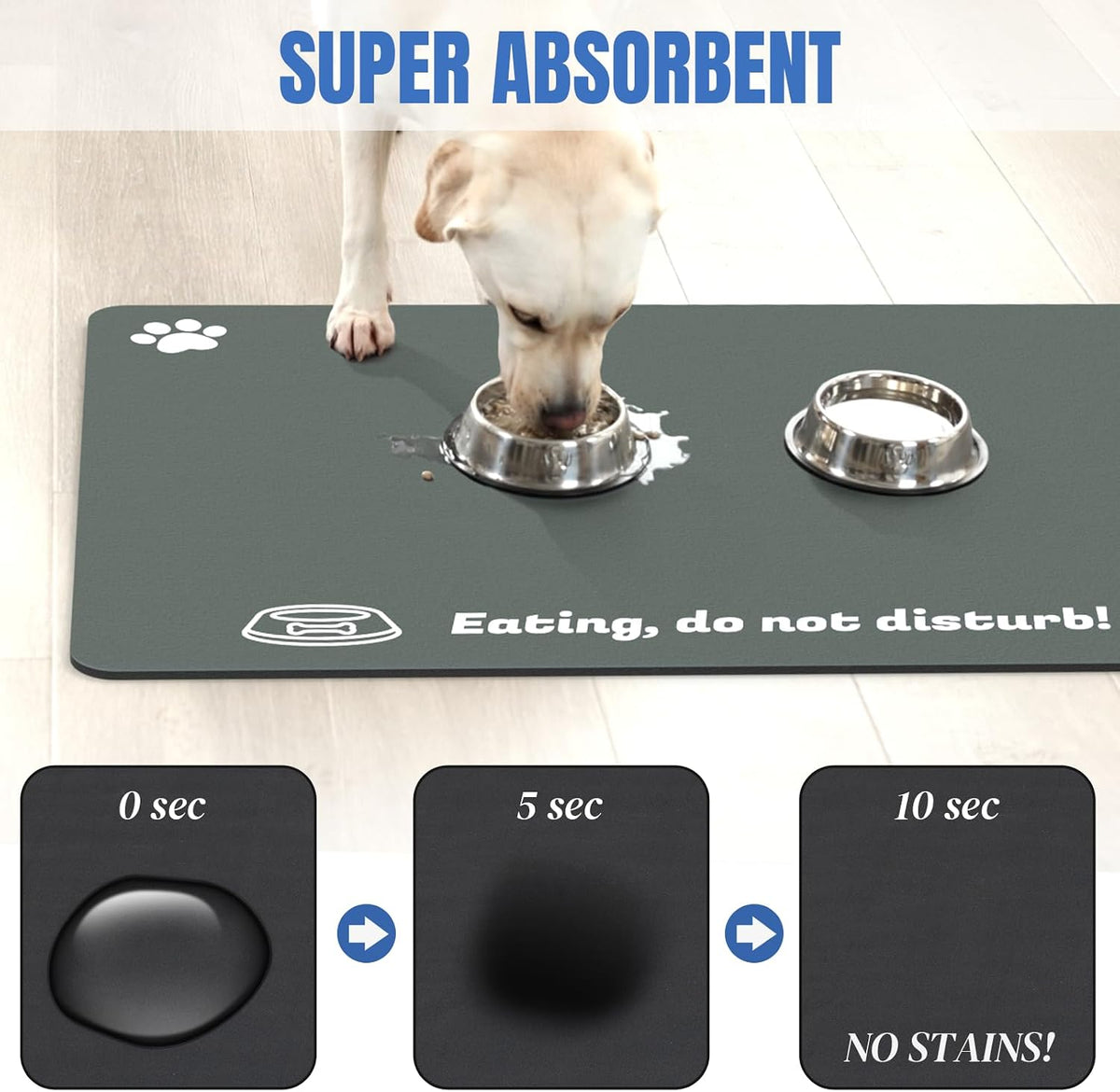 Extra Large Pet Food Mat, 36" x 24" - image 2