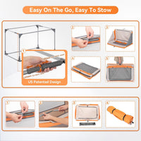 A 4 Pet 36-in Foldable Soft-Sided Dog Crate for Large Dogs – Essentials for Dogs - Orange+Beige / 26.0"L x 19.0"W x 18.0"H - image 2
