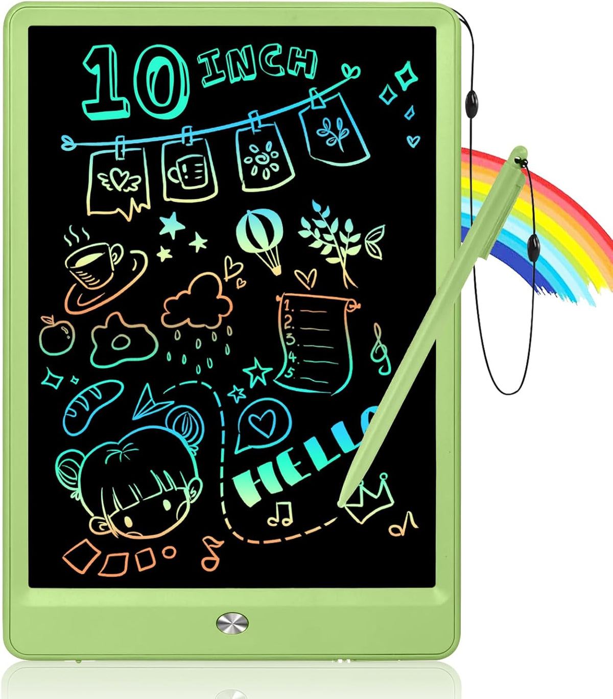 EooCoo 10" LCD Writing Tablet for Kids - Green