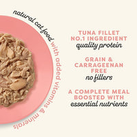 Applaws Vitality Wet Cat Food in Broth, Natural Canned Cat Food, Wet Food for Cats with Added Vitamins and Minerals, Grain and Carrageenan Free, Tuna Fillet & Salmon in Broth (24 Count, 2.47 oz Cans)