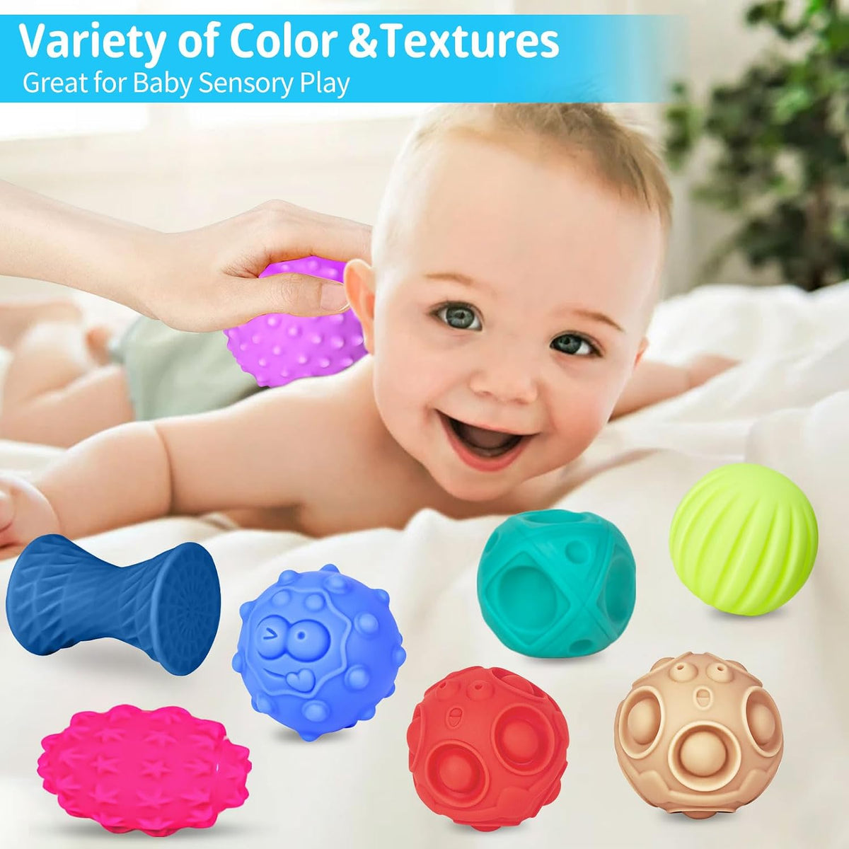 6 Pack Sensory Balls for Toddlers 1-3 - 24 Pack - image 2