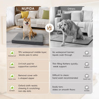 Large Plush Dog Bed for Crate with Washable Cover, 35x22 - 29.0"L x 18.0"W x 3.0"Th / Grey - image 2