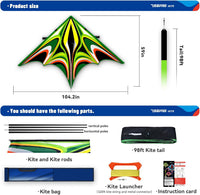 SGftre Delta Kite for Kids & Adults，Extremely Easy to Fly - Green-1 - image 3