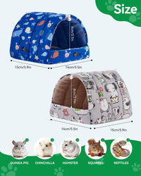2 Pack Hamster Hideout Bed - Dark Blue+Gray / 6*6in - image 2