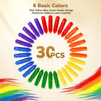 JoyCat 30 count jumbo triangle crayons for toddlers in 6 colors - view 2
