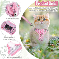 Cat Harness and Leash Escape Proof for Walking - L-Chest(15.7"-17.7") / Pink - image 4