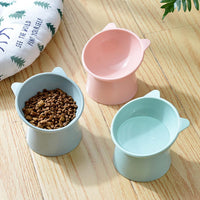 Tilted Cat Food Bowl, Whisker Friendly, Anti Vomiting, Slanted - Tall Cat Bowl-Pink - image 3