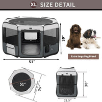 Dog Playpen Portable Pet Play Pens for Small Dog/Cat/Rabbit/Chicks - Gray / 8 / Large (46"x46"x23") - image 4