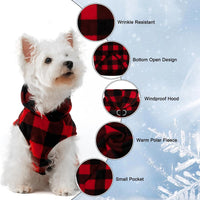 Fleece Dog Hoodie with Pouch, Green S – Essentials for Dogs - Medium / Buffalo Check - image 2