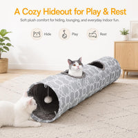 Geometric Straight Cat Tunnel with Plush Inside - Large Straight Tunnel - image 3