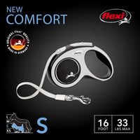 FLEXI Comfort Tape Retractable Dog Leash - Small - 16 Feet / Grey/Black - image 2