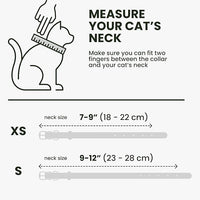 BRONZEDOG Leather Cat Collar with Removable Bells Non Breakaway Kitten QR Tag for Girl Boy (7" - 9" for Cats, White & Silver)