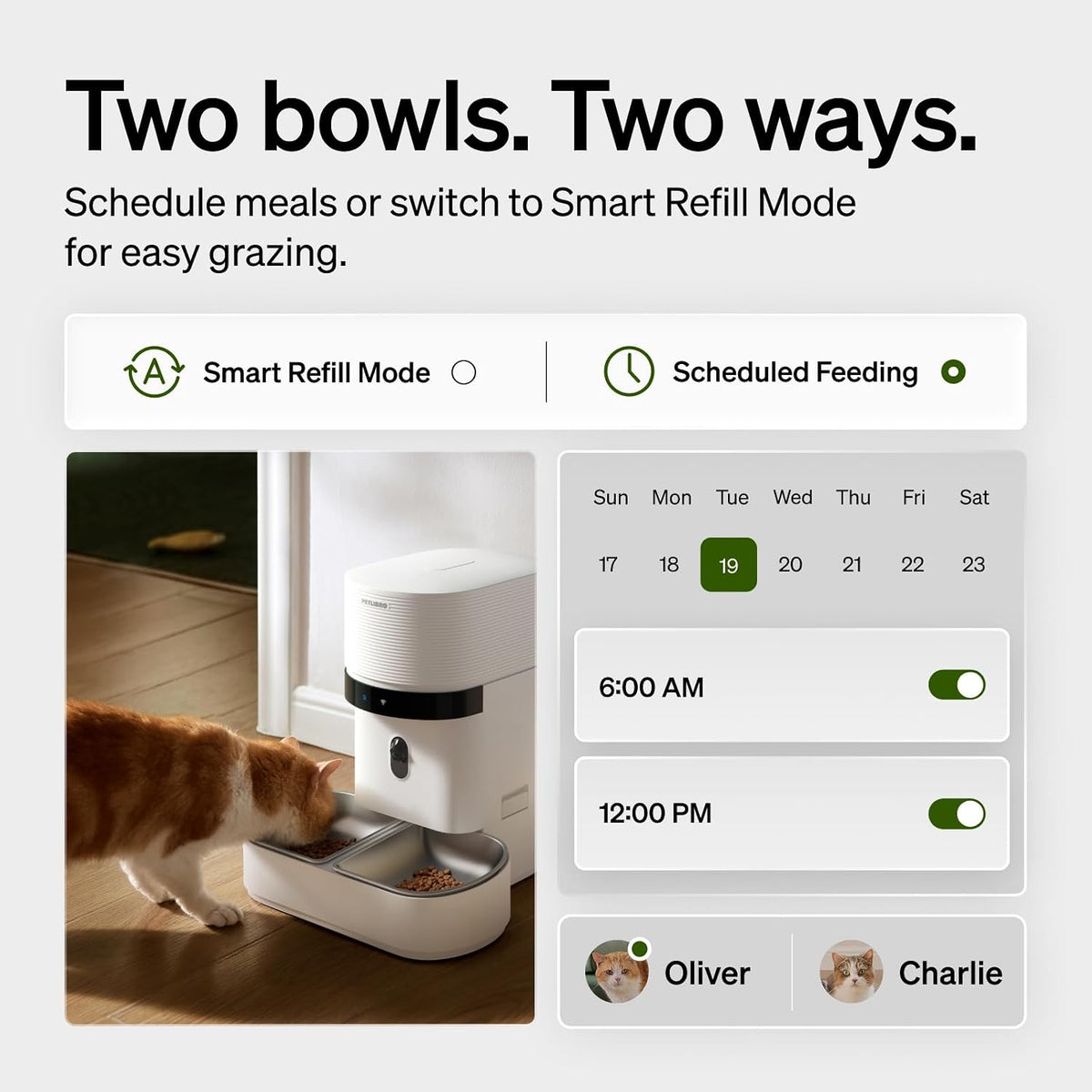 PETLIBRO Automatic Cat Feeder for 2 Cats - 5l dual bowl - image 4